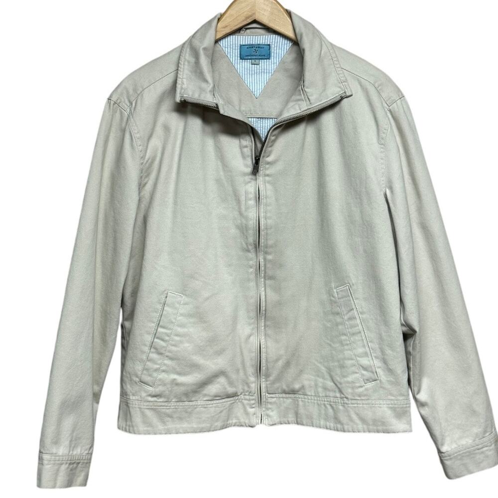 Castaway Nantucket Men's Mariner Jacket Tan Khaki Full Zip Preppy Small - Picture 2 of 10
